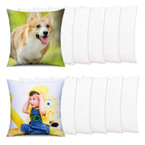 12 pcs Sublimation Blanks Pillow Cases 18"x 18" White Cushion Covers Pillow Covers Heat Transfer DIY Custom Picture Pillow Covers Glossy Satin OKBA