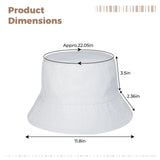 6 Pcs White Bucket Hats Bulk, Sublimation Hats Blank Beach Fishing Cap for Women Men, Two Sided White, 22 Inches Circumference Lnrueg