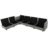 Merax Modular Sectional Sofa with Storage, Freely Combinable Modern Couch Bed with Double-Layer Cushions, for Living Room, Office, and Apartment, Grey Merax