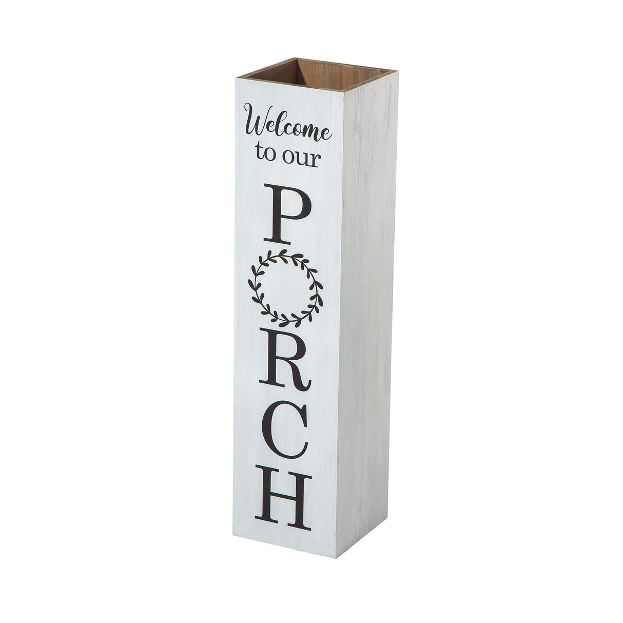 Glitzhome 30"H Wooden WELCOME Porch Sign, Double Sided Natural Welcome Rustic Porch Sign for Front Porch Decor Solid White glitzhome