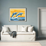 Natuyalo Paint by Numbers for Adults Beginner, Dolphin Acrylic Painting by Number Kits Animal DIY Art Craft Kits Suitable for Home Wall Decoration Frameless (16x20 Inch) Natuyalo