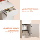 PAKASEPT Kids Desk and Chair Set,Kids Study Desk with 3-Color Lights(Not Rechargeable),Tiltable Desktop,Multi Functional Table for Kids 5-12,Student Writing Desk with Hutch,Storage Cabinet for Bedroom PAKASEPT