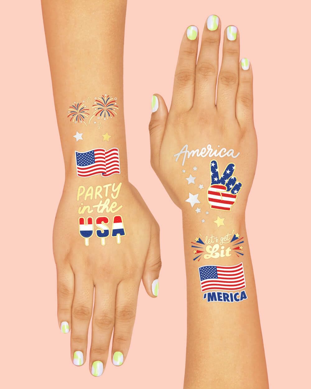 xo, Fetti Fourth of July Decorations Tattoos - 34 styles | Red White and Blue Party Supplies, 4th of July, USA Flag, Memorial Day, Independence Day, Labor Day xo, Fetti