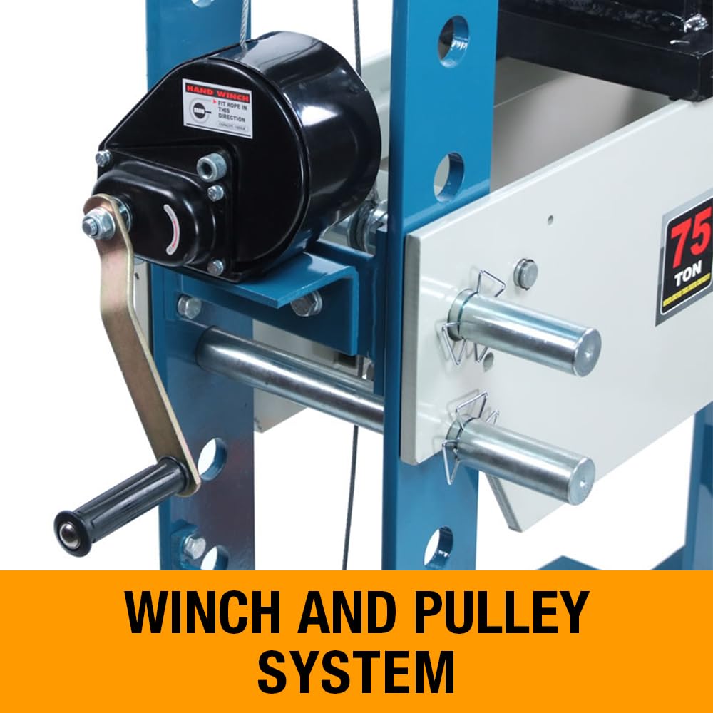 Baileigh 75-Ton Pneumatic Shop Press (HSP-75A) - WoodArtSupply