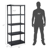 Giantex 5-Tier Ventilated Shelving Storage Rack,Free Standing Multi-Use Shelf Unit, No Tools Required, 28“L X 15”W X 67“H Giantex