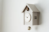 Cuckoo Clock Japanese Handcrafted Solid Wood Pendulum Wall Clock Silent Non-Ticking Hourly Chime Function Battery Operated Modern Decorative for Living Room Bedroom Kids Cuckoo CLOCK CH-059 (GRAY) INTERZERO
