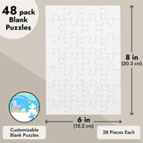 Juvale 48 Sheets Blank Puzzles to Draw On Bulk – 6x8 inch Make Your Own Jigsaw Puzzle for Kids Crafts Projects (28 Pieces Each) Juvale