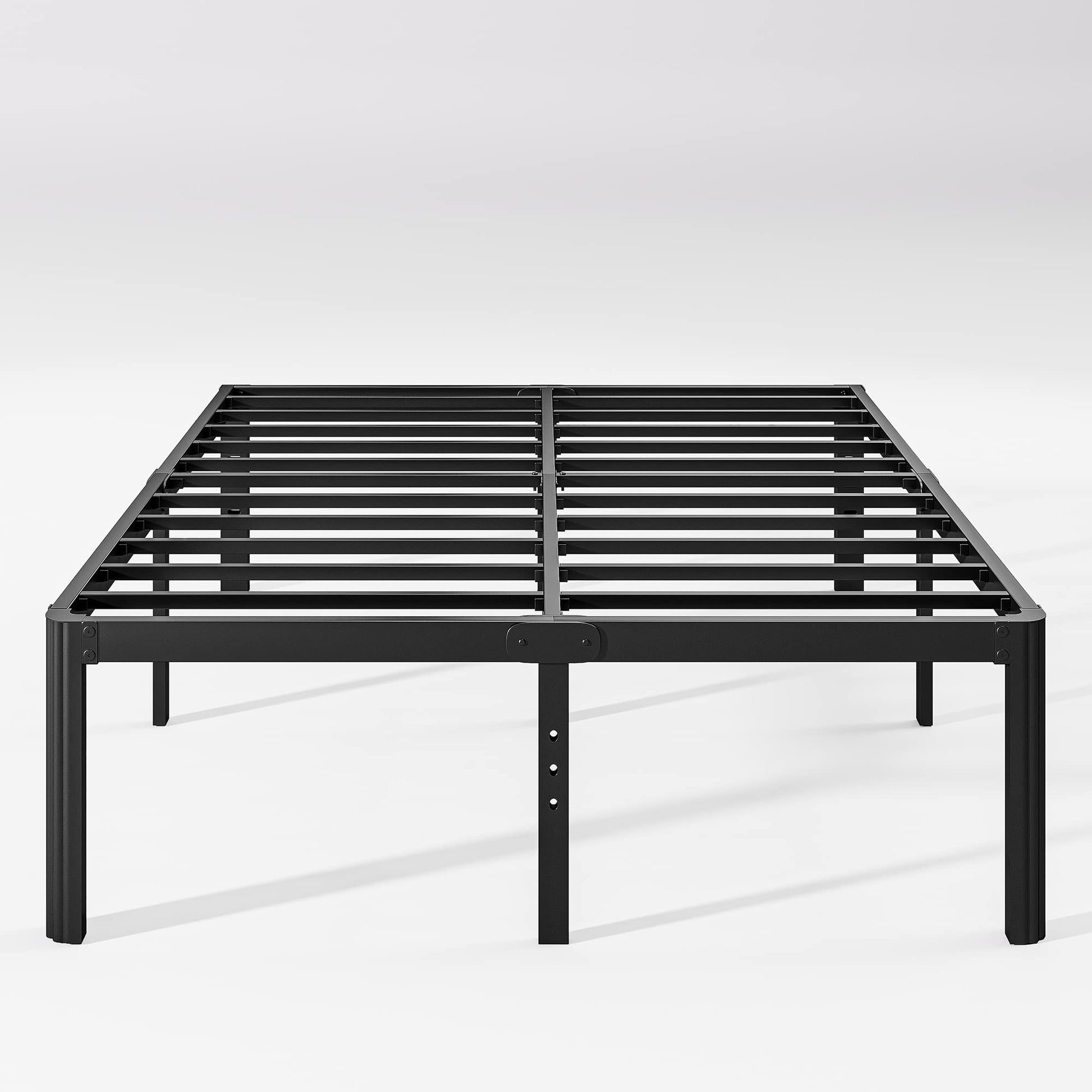 Heavy Duty 18in Hunlostten King Platform Bed Frame - No Box Spring Required, Noise-Free with Ample Under-Bed Storage - WoodArtSupply