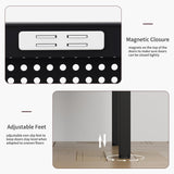 Ustamio Black Metal Storage Cabinet, Metal Locker Storage Cabinet with Doors and Shelves, 3 Tier Steel Office Storage Cabinet, Metal Sideboard for Home, Office, Kitchen and Coffee Bar Ustamio