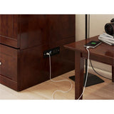 Pemberly Row Set of 2 Twin Extra Long Murphy Bed Chest & Side Table in Walnut Pemberly Row