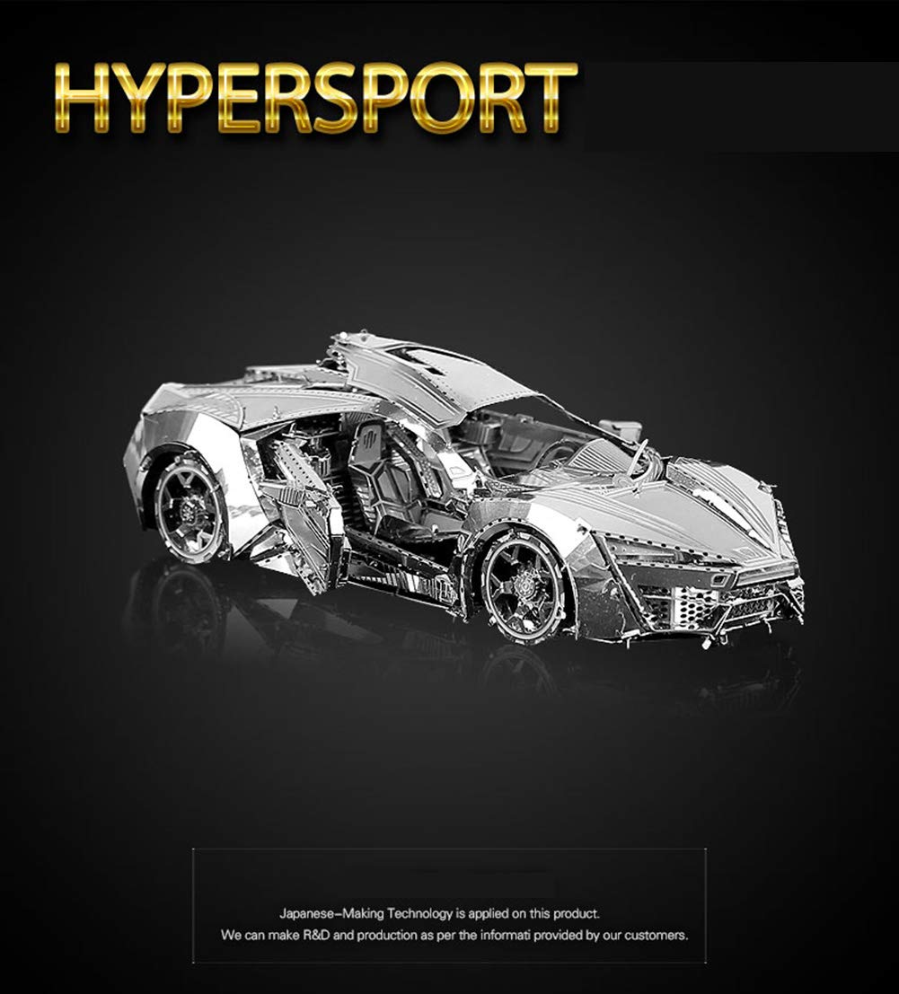 DIY 3D Car Metal Model 3D Puzzle 3D Laser Cut Jigsaw Toys 3D Metal Model Kit for Adults&Kids Mechanical Model Educational Toy Indoor Decoration Desk Toy Birthday Gift Collection Brain Teaser Puzzles feiwo