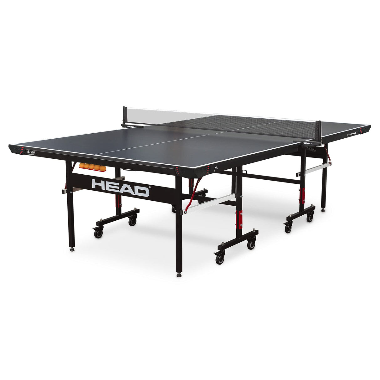 HEAD Summit USA Indoor Table Tennis Table, Competition Grade Net, 10 Minute Easy Set Up – Ping Pong Table with Playback Mode HEAD