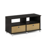 Furinno Andrey Entertainment Center with Bin Drawers, Dark Espresso Furinno