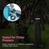 Patio Umbrella Cover for 9ft to 12ft,Waterproof 420D Oxford Outdoor Parasol Covers with Zipper,Windproof & Anti-UV Protective Cover for Garden,Market,and Patio Umbrellas,Black HCFGS