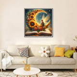 Ekuxom Fairy Diamond Painting Kits for Adults, Moon Fairy Diamond Art Kits for Adults, Round Book Diamond Painting Full Drill Book Diamond Art Painting for Home Wall Decor 14x14 inch Ekuxom