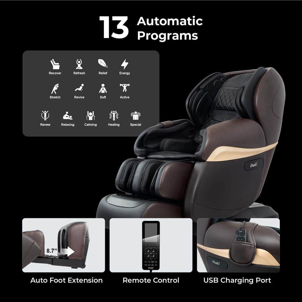 Osaki Pro OS-4D Paragon | Beige | Massage Chair | Multi-Angle L-Track 4D Massage | Zero Gravity | Space Saving | Heating Foot Roller | Voice Recognition | High Intensity Fullbody Airbag Osaki