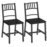 HOOBRO Kitchen Chairs Set of 2, Wooden Dining Room Chairs with Metal Frame, Dining Chairs with Back, Easy to Assemble, Farmhouse Dining Chairs for Kitchen, Living Room, Black BB39CD01 HOOBRO