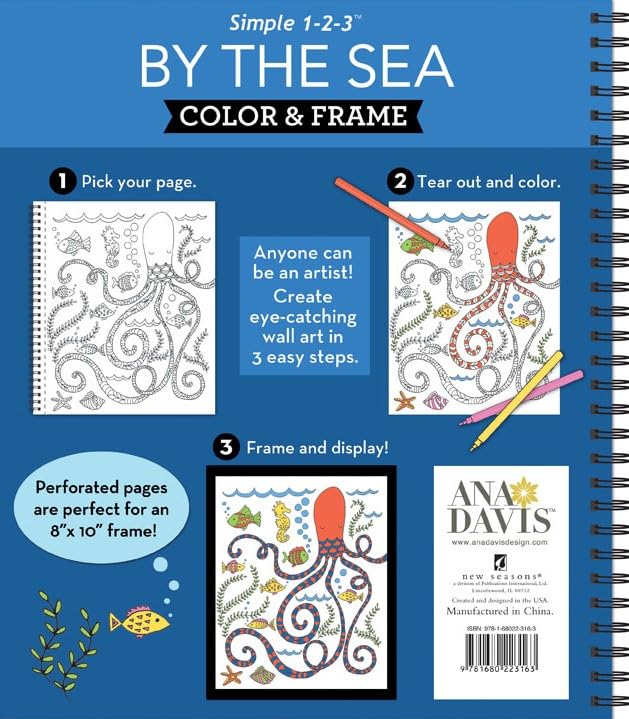 Color & Frame - By the Sea (Adult Coloring Book) New Seasons