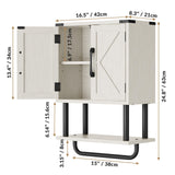 AmazerBath Bathroom Wood Wall Cabinets, Farmhouse Medicine Cabinets Organizer with Towel Bar, Hanging Small Storage Cabinet with Adjustable Shelf, 2 Doors Wall Organizer Cabinet for Small Spaces AmazerBath