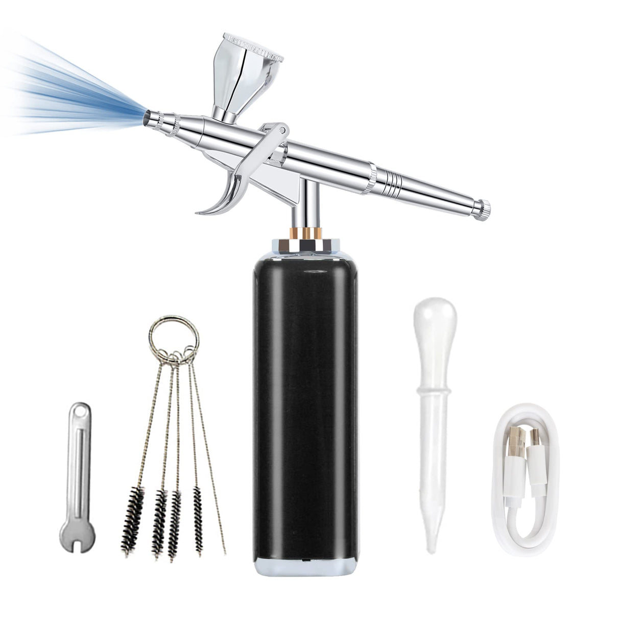 I-BEAUTEE High air Flow Airbrush Kit,Portable Airbrush Compressor, Rechargeable Cordless Airbrush, Mini Air Brush, Handheld Airbrush Gun for Barber, Model Painting, Nail Art, Makeup, Tattoo I-BEAUTEE