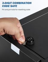 JOYTUTUS Center Console Safe Lock Box Compatible with 2021-2025 F150 Center Console Gun Safe Armrest Lockbox with 3 Digit Combo Code Lock F150 Accessories JOYTUTUS