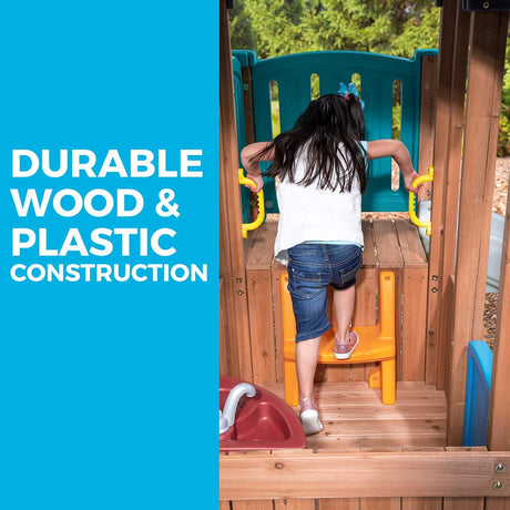 Step2 Woodland Adventure Playhouse & Slide for Kids, Outdoor Playset, Slide, & Swing, Toddlers Ages 3 – 8 Years Old, Easy Assembly Step2