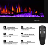 Valuxhome Electric Fireplace, 74 Inches Fireplace, Recessed and Wall Mounted Fireplaces for Living Room with Remote, Overheating Protection, Logset and Crystal, Touch Screen, 1500W/750W, Black Valuxhome