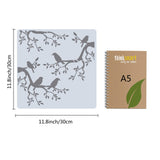 GORGECRAFT Tree Stencil Template Bird Large 11.8x11.8 Inch Reusable Birds on Tree Stencil Leaf Silhouette Sign Home Decor Hummingbird Template for Painting on Wood Wall Scrapbook Card Floor Drawing GORGECRAFT