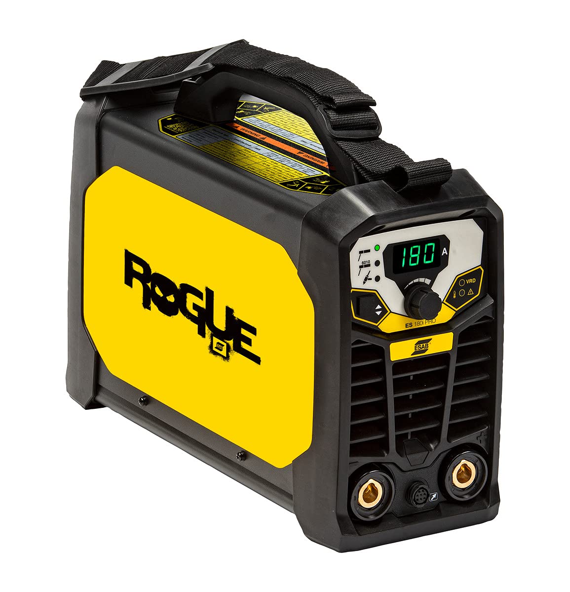 ESAB 0700500070 MINIARC Rogue ES 180i Stick Welding System, Dual Voltage Input, Adjustable Hot Start/Arc Force, Stick 6010 Mode, Power Factor Control, Electrodes up to 5/32", IP23S Designed ESAB