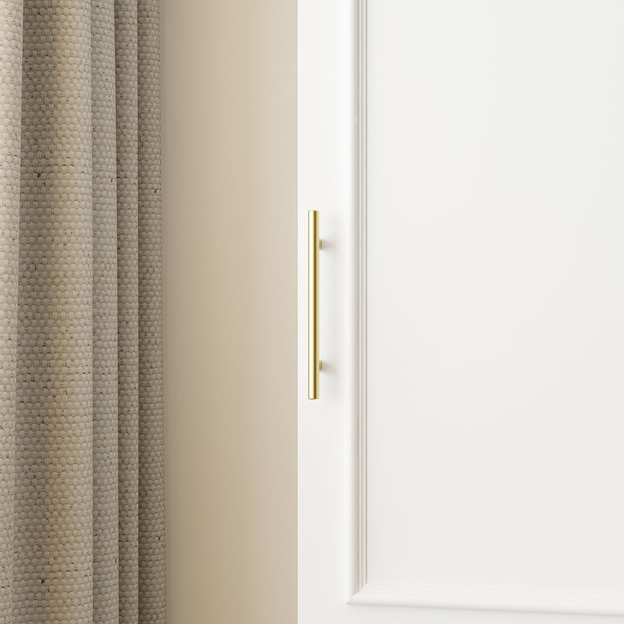 FUFU&GAGA Narrow Wardrobe Closet with 2 Doors, Modern White Bedroom Armoire with Gold Handles, Modern Clothes Storage Cabinet with Shelves, Hanging Rod, 15.7”W x 19.3”D x 74.8”H FUFU&GAGA