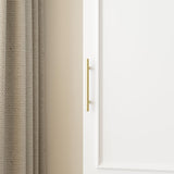 FUFU&GAGA Narrow Wardrobe Closet with 2 Doors, Modern White Bedroom Armoire with Gold Handles, Modern Clothes Storage Cabinet with Shelves, Hanging Rod, 15.7”W x 19.3”D x 74.8”H FUFU&GAGA