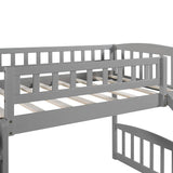 Twin Loft Bed with Slide and Storage Stairs for Kids - Grey Bellemave