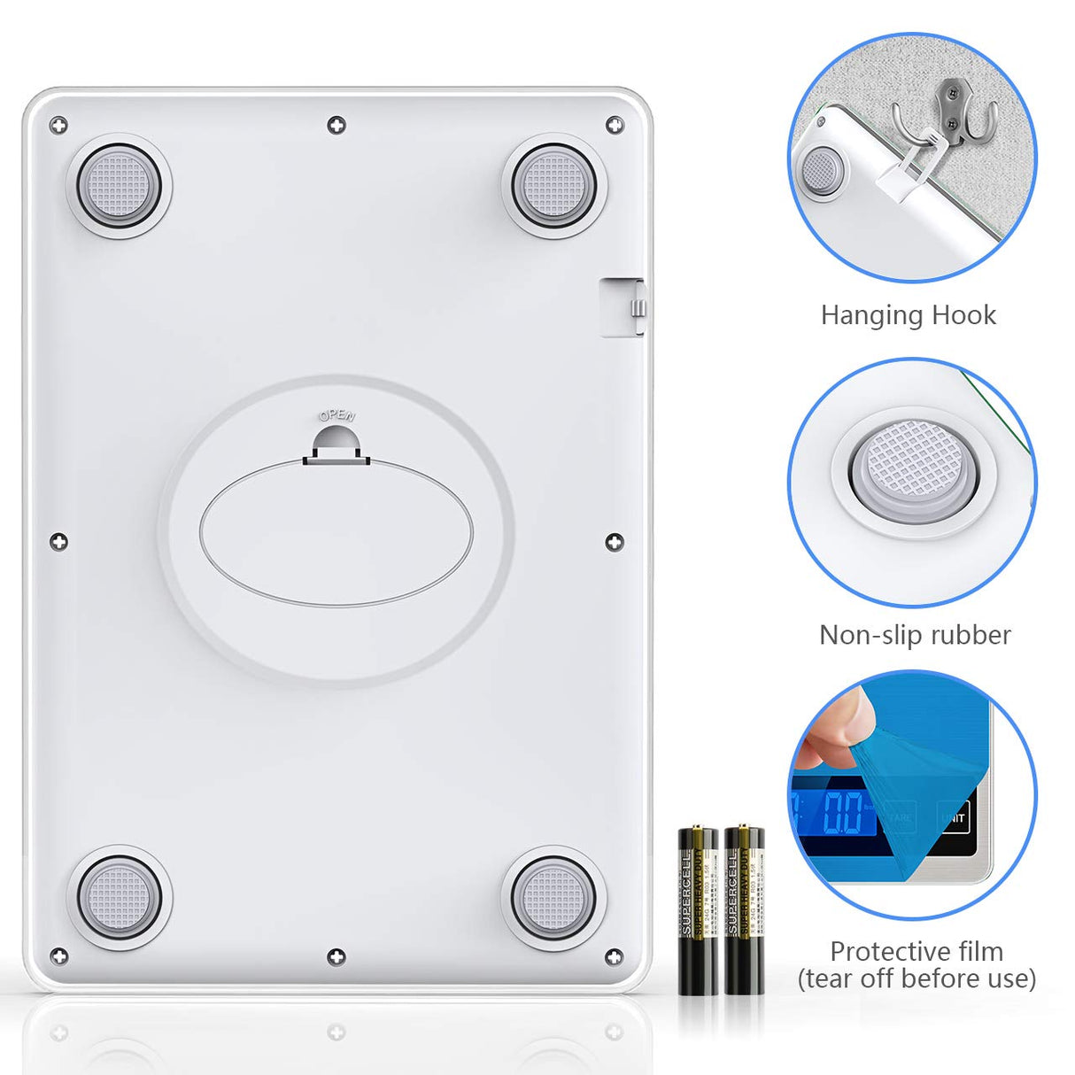 Nicewell Food Scale, 22lb Digital Kitchen Scale Weight Grams and oz for Cooking Baking, 1g/0.1oz Precise Graduation, Stainless Steel and Tempered Glass (Ash Silver) Nicewell