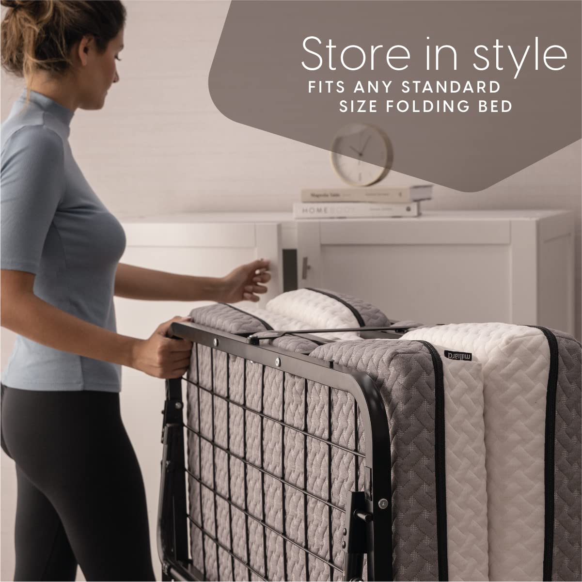 Milliard Diplomat Folding Bed Storage Closet Murphy Cabinet, 49x42.5 in. (Bed Not Included) Milliard