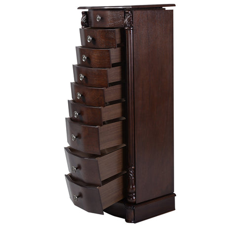 Giantex Wood Jewelry Cabinet Armoire Box Storage Chest Stand Organizer Necklace Giantex