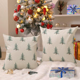 DFXSZ Christmas Pillow Covers 18x18 inch Set of 2 Christmas Tree Decorative White Throw Pillow Covers Winter Famliy Decoration for Home Couch TH-30B18 DFXSZ