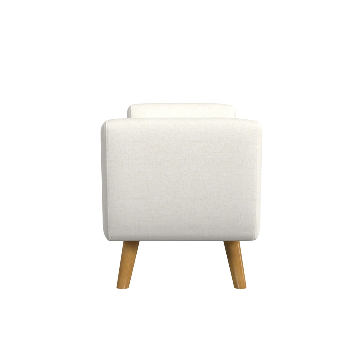 HomePop Modern Storage Bench with Wood Legs Home Décor|Bench with Storage for Living Room & Bedroom - Cream Textured Woven HomePop