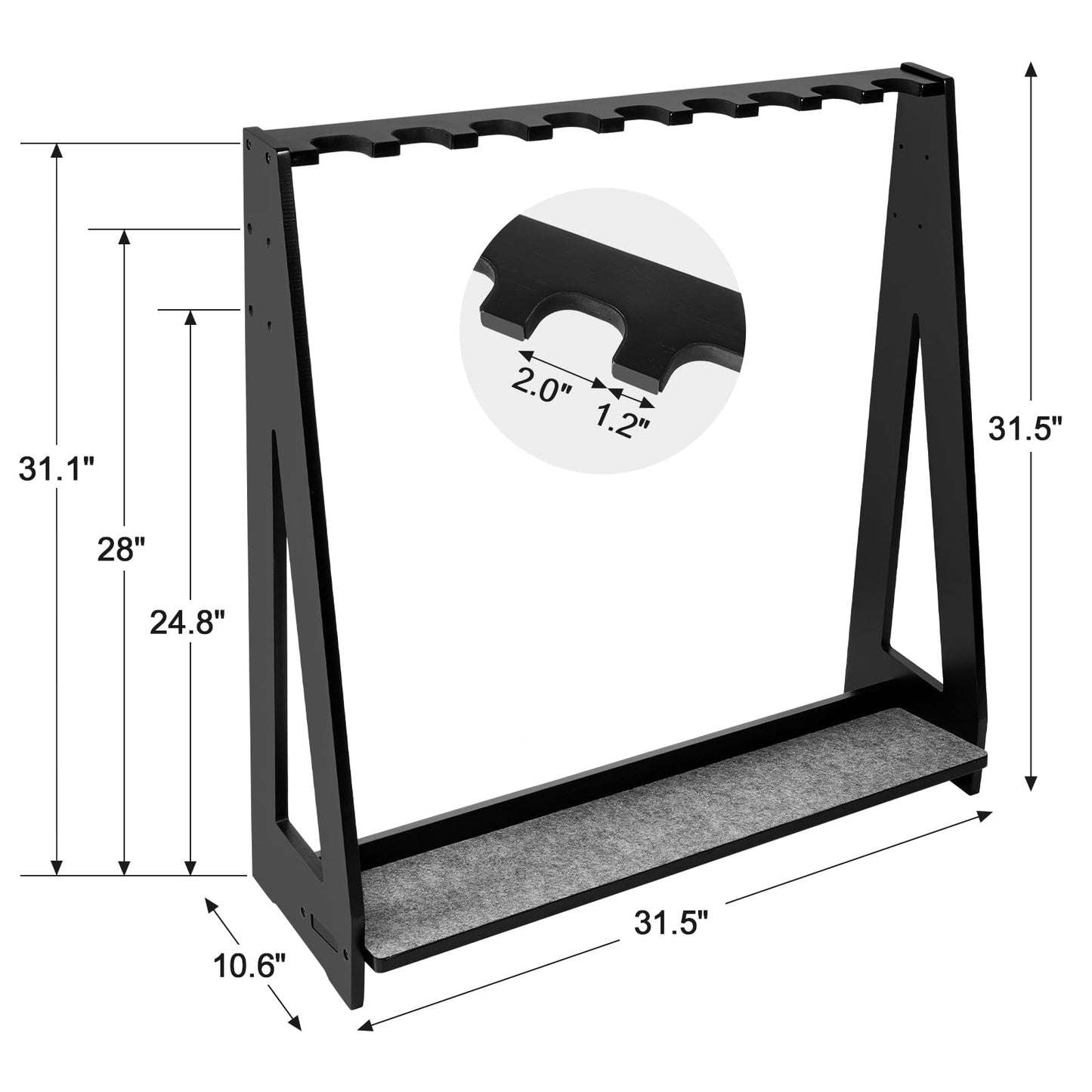 ikkle Gun Rack, Freestanding Rifle Racks, Heavy Duty Wooden Shotgun Rack Indoor, Adjustable Rifle Storage Holder with Soft Padding, Vertical Gun Display Stand - Holds up to 9 Long Guns - WoodArtSupply