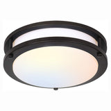 13 inch Flush Mount LED Ceiling Light Fixture, 2700K/3000K/3500K/4000K/5000K Adjustable Ceiling Lights, Oil Rubbed Bronze Saturn Dimmable Lighting for Hallway Bathroom Kitchen or Stairwell, ETL Listed hykolity