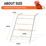 Large chicken perch for coop with swing,chicken toys for coop,chicken roosting bars for chickens in coop, Backyard Poultry toys,Easy to install and clean,Sturdy Coop Rack Bars,chicken coop accessories ANNDING