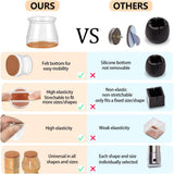 Ansible 24 Pcs Chair Leg Floor Protectors, Silicone Felt Furniture Leg Pads Caps Covers for Hardwood Floors (fit:1.3''-2'') Ansible