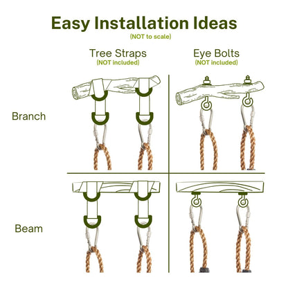 Wooden Tree Swing for Kids - ASTM F1148-21 Certified - Double Coated 16.5”x7.8” Wood Swing Seat for Outside - Weatherproof Adjustable Polyester Ropes - Outdoor or Indoor Kids Tree Swing Set - - WoodArtSupply