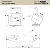DYNOX 350 LBS Power Lift Recliner Chair for Elderly, Medium Size Dual Motor Lay Flat Infinite Positions Recliner with Heat & Massage(9188,Faux Leather,Cream) DYNOX