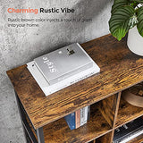 VASAGLE Bookshelf, Cube Shelf, Console Table, TV Stand with 6 Storage Cubes, for Office, Living Room, Bedroom, 13 x 47.2 x 31.5 Inches Industrial Design, Rustic Brown and Black ULLS104B01 VASAGLE