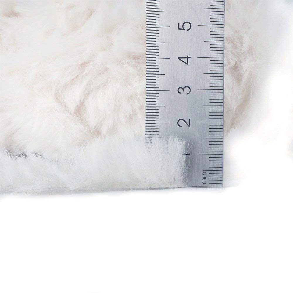 NICEEC 2 Skeins Faux Fur Yarn Super Soft, Chunky & Fluffy, Eyelash Yarn for Crochet & Knitting (Total Length 70yds,3.53oz) - White NICEEC