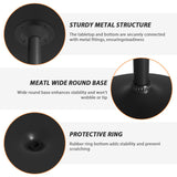 Tall Bar Table Cocktail Table Drink Table With Metal Base, 40" High Top Table 23.6 In MDF Top Pub Table Bar Height Table Bistro Table Round Table Drink Tables for Small Spaces Home, Wood, Black BORGEBY