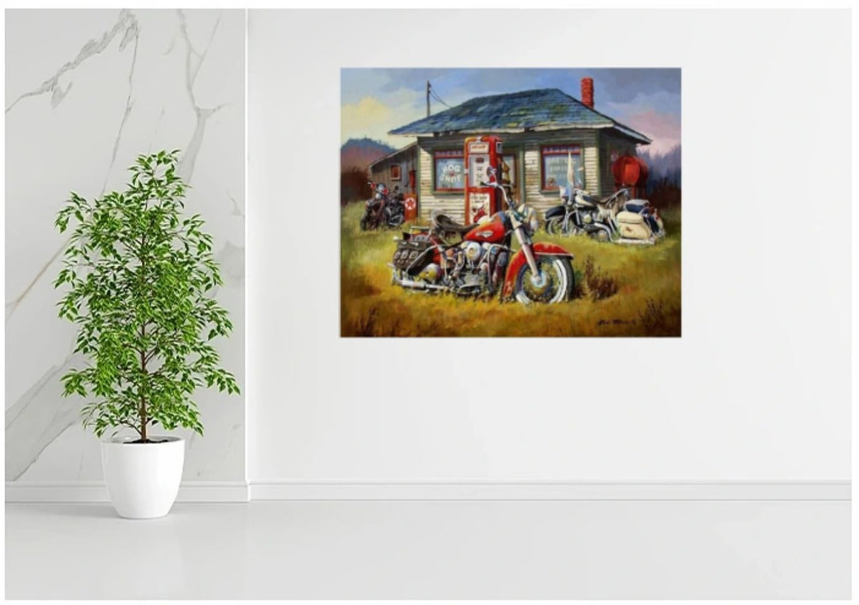 ABEUTY DIY Paint by Numbers for Adults Beginner 16x20 inches Number Painting Home Decoration Crafts (No Frame, Motorcycle) ABEUTY