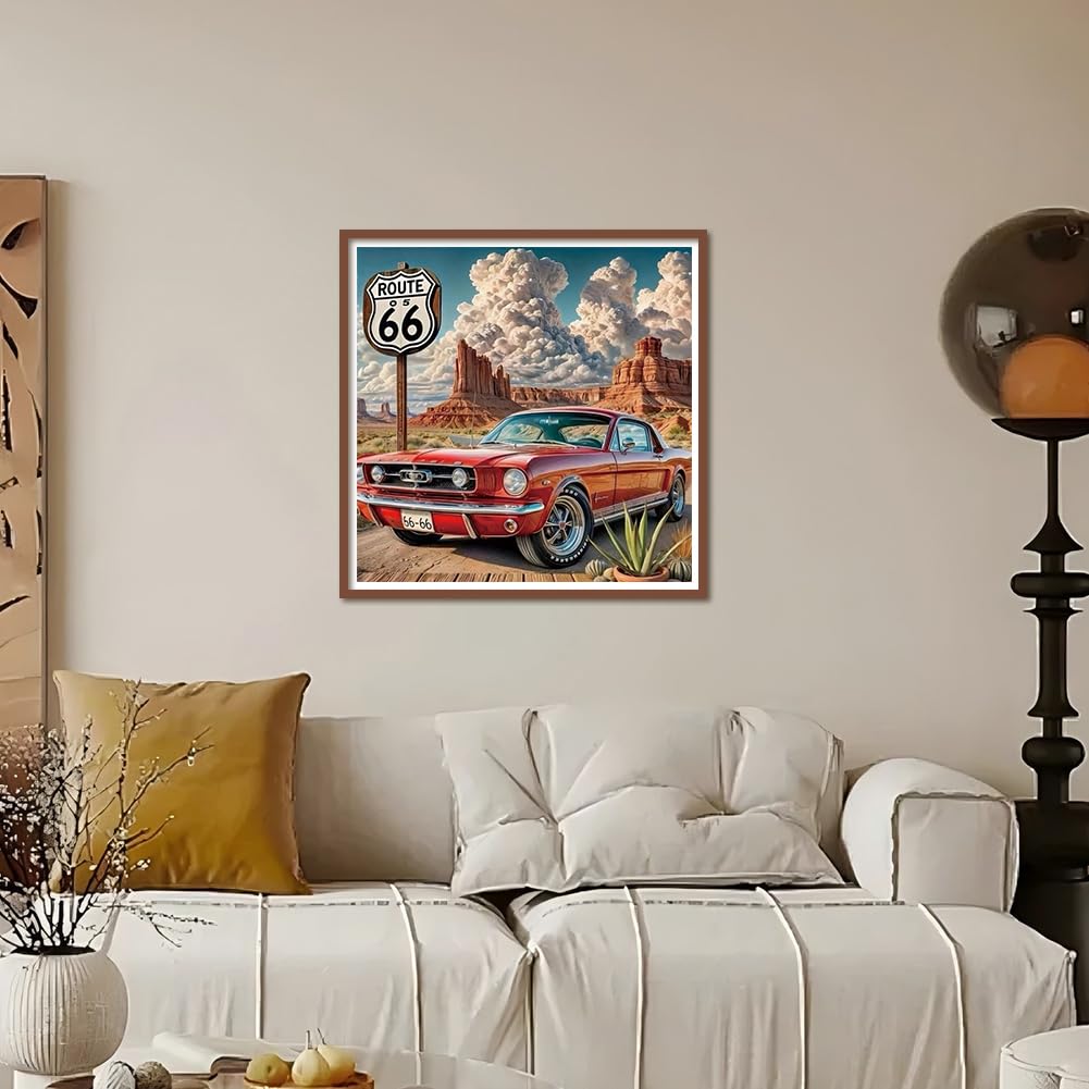 Kulvci Car Diamond Painting Kits for Adults, Diamond Art Kits for Beginners, DIY 5D Diamond Painting with Round Gem Art Kits for Gift Home Wall Decor 12x12inch Kulvci