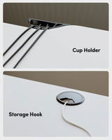 BANTI 55"x24" Standing Desk, Electric Stand up Height Adjustable Home Office Table, Sit Stand Desk with Splice Board, White Frame & White Top BANTI