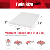 8 Inch Twin Mattress Gel Memory Foam Mattress for Cool Sleep Pressure Relief Breathable Cover Mattress Medium Firm Twin Size Mattress in a Box Cooling Gel Infused Bed Mattresses, White Generic
